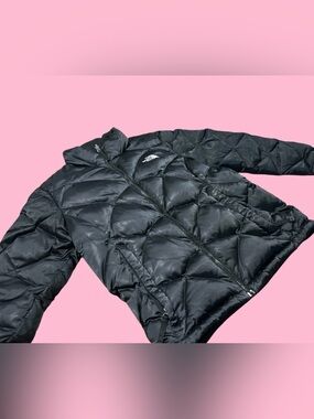 The North Face Black Puffer Jacket Quilted 550 Coat Shiny Ski Zip Up Women's M